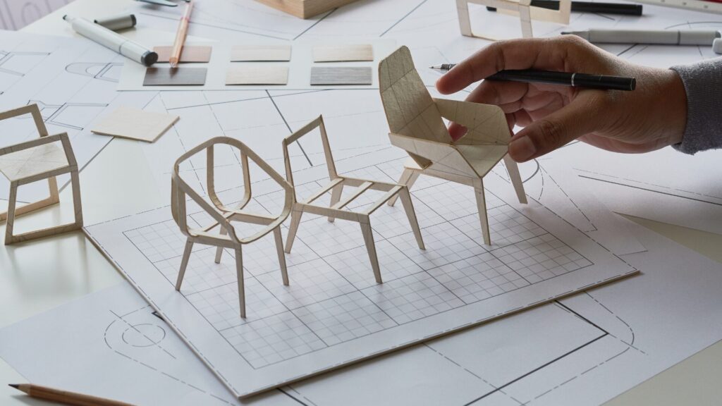 Wooden office desk with steel frame designed by WoodenWeld