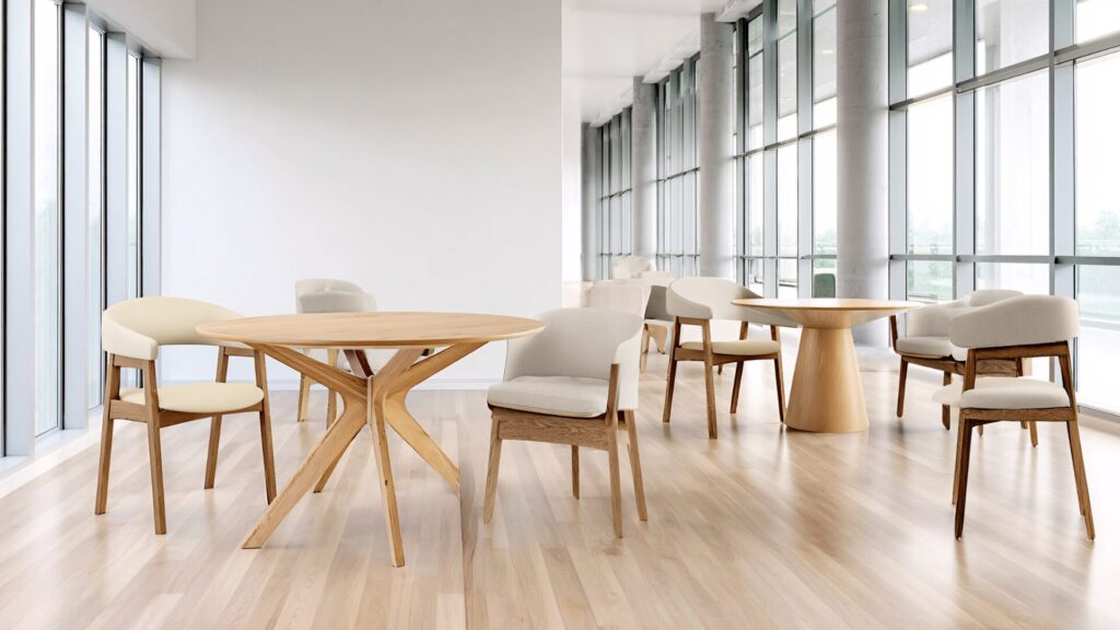 Wooden office desk with steel frame designed by WoodenWeld